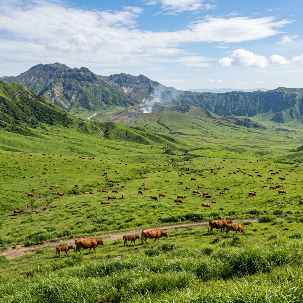 The Vast Grazing Lands of the Aso Caldera