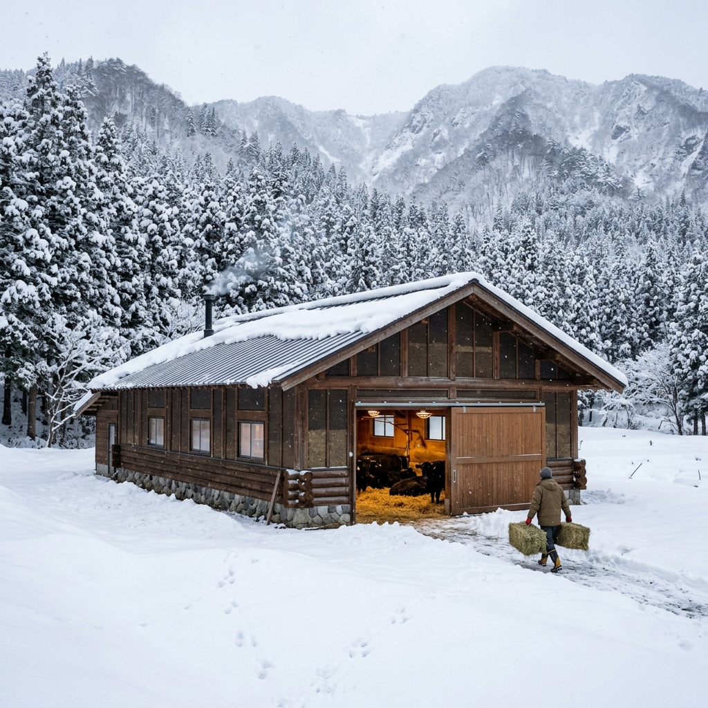 A Pristine Cattle Barn in the Akita Wilderness