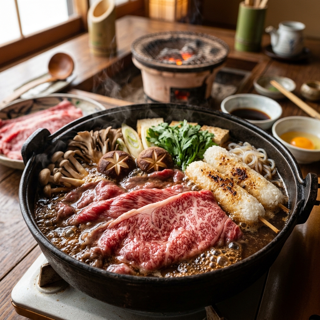 Akita Nishiki Beef in a Traditional Hot Pot
