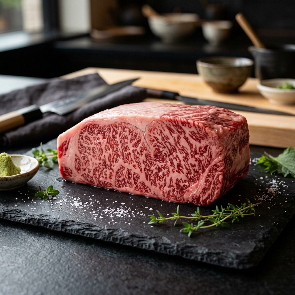 A Highly Refined, Clean-Marbled Cut of Bushu Wagyu