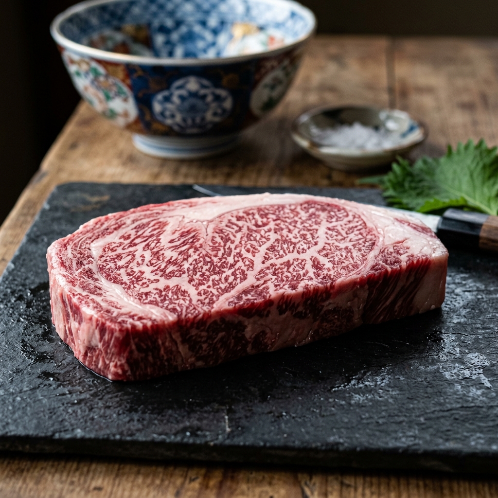 An Exceptionally Dense, Finely Marbled Cut of Imari Beef