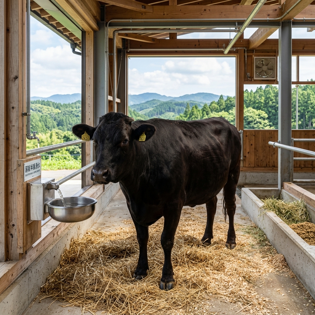 A Healthy Kazusa Wagyu Cow in Chiba