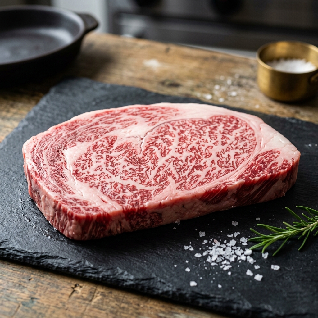 A Perfectly Balanced, Thick-Cut Mikawa Wagyu Steak