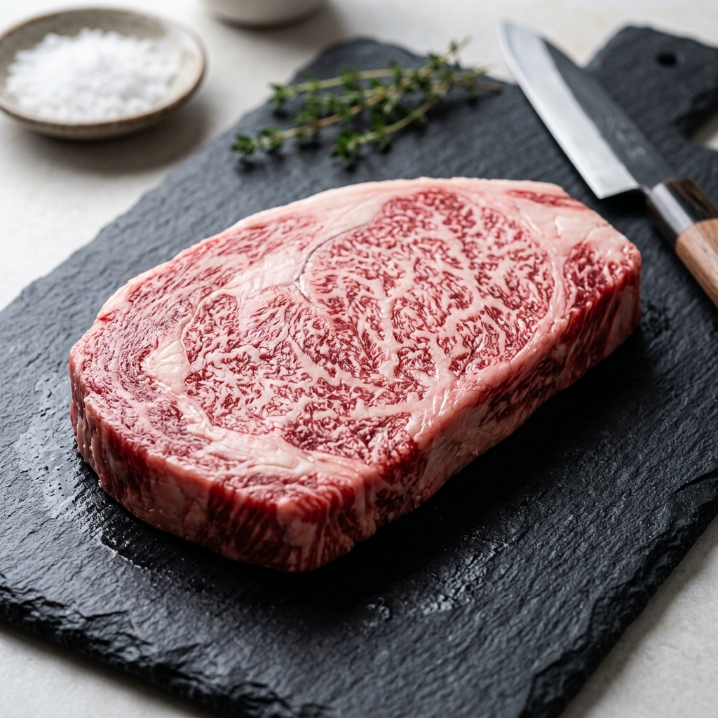 A Buttery, Highly Marbled Murakami Beef Steak