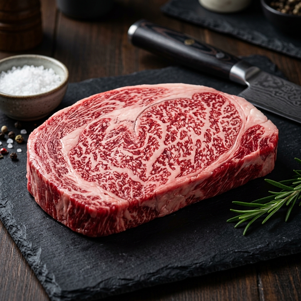 An Exceptionally Fine, Dense Cut of Shimane Wagyu Steak
