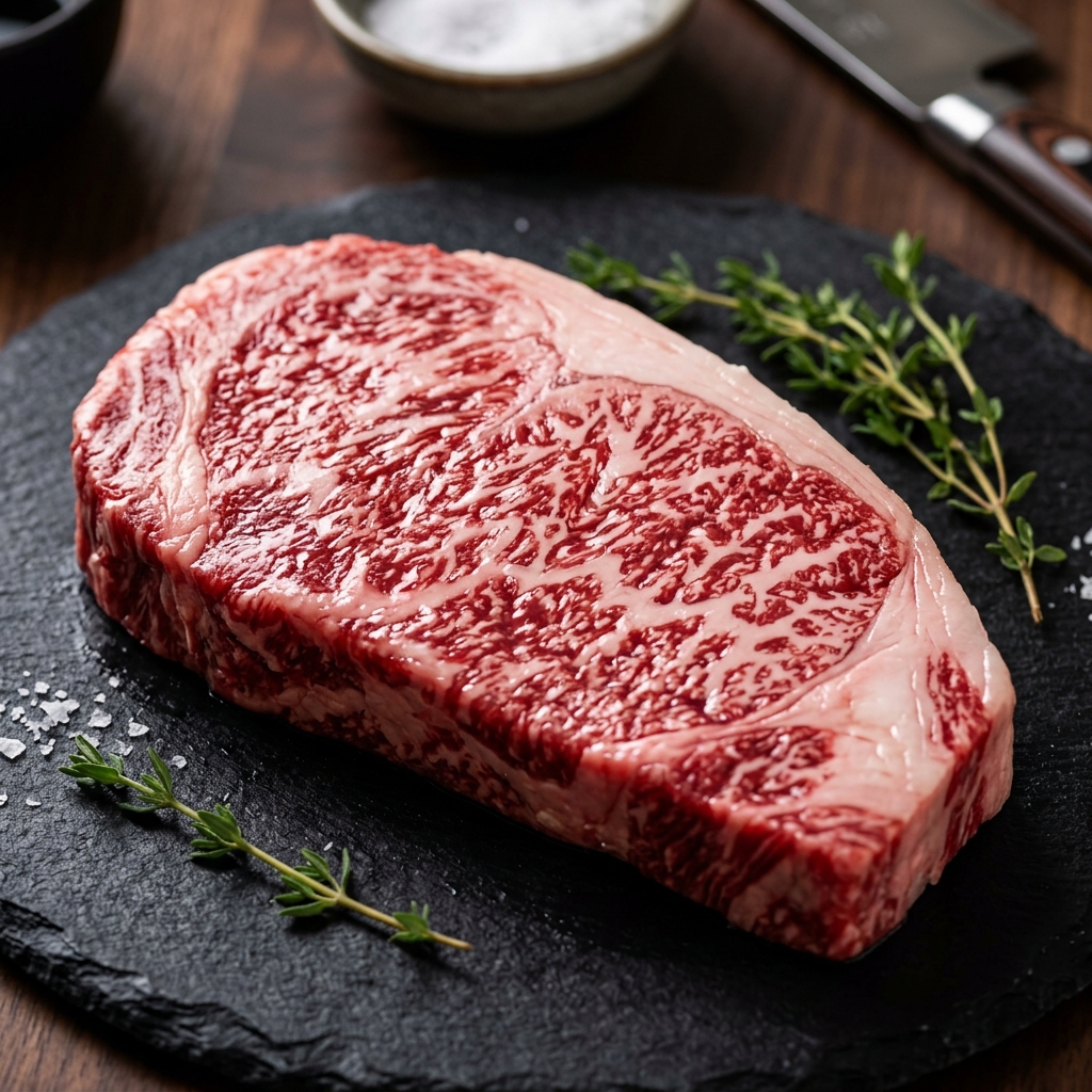 A Brilliantly Glossy, Apple-Fed Cut of Shinshu Wagyu