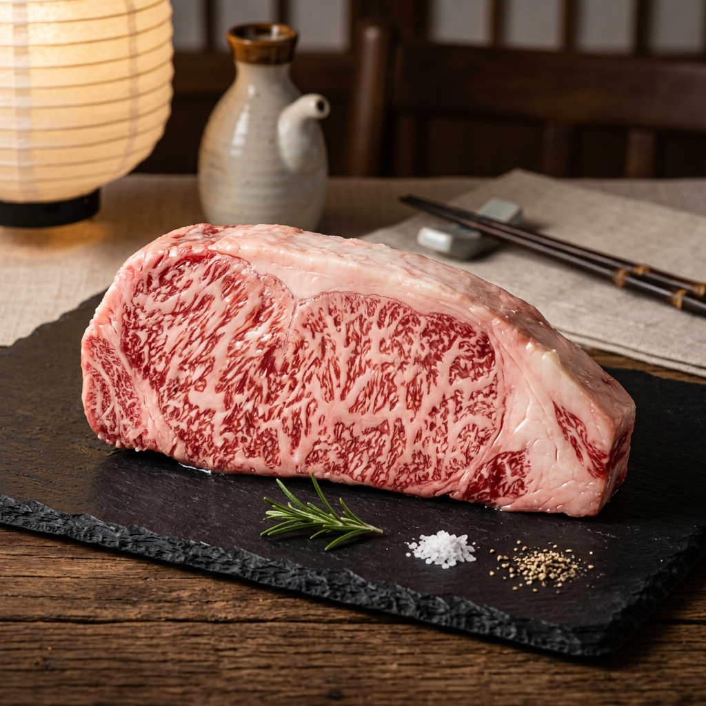 A Beautiful, Silky Cut of Takamori Wagyu Ready for Grilling